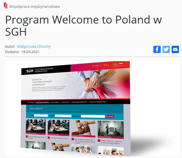 Program Welcome to Poland w SGH